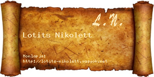 Lotits Nikolett névjegykártya